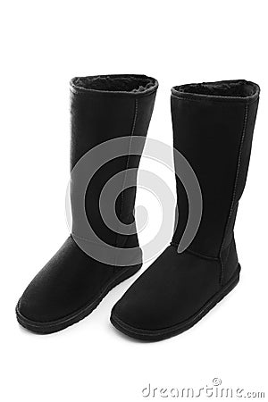 Sheepskin boots Stock Photo