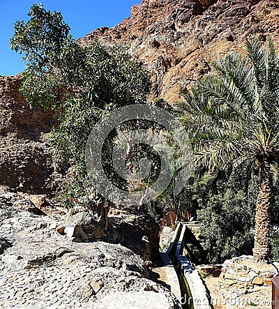 Shees valley in mountains area, wadi shees in uae Stock Photo