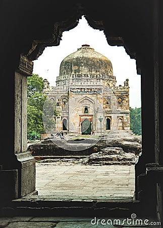 Sheesh Gumbad dome view from Bada Gumbad complex at lodhi garden delhi Stock Photo