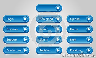 Sheet of blue concave buttons. Stock Photo