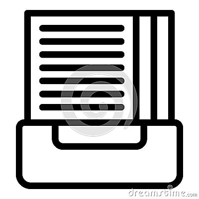 Sheet container icon outline vector. Table paper tray Stock Photo