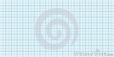 Sheet of graph paper with grid. Millimeter paper texture, geometric pattern. Blue lined blank for drawing, studying Vector Illustration