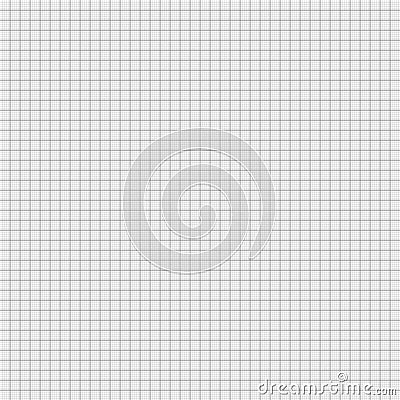 Sheet of graph paper with grid. Millimeter paper texture, geometric pattern. Gray lined blank for drawing, studying Vector Illustration