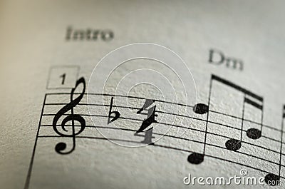 Sheet music note Stock Photo