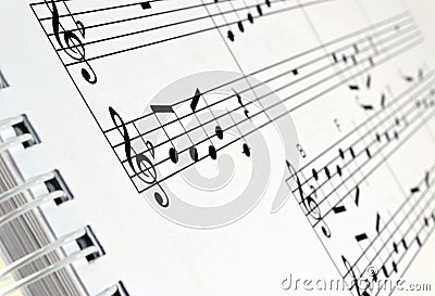 Sheet music in a ring bind book Stock Photo