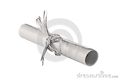 The sheet of paper curtailed into a tubule Stock Photo
