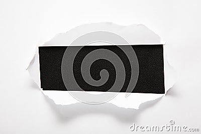 Sheet of paper with the rectangular hole Stock Photo