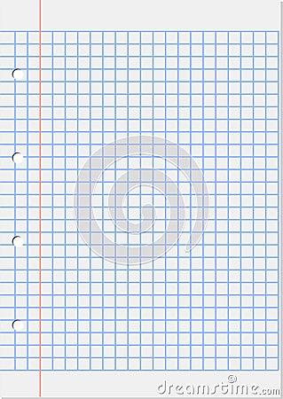 Sheet of squared with margin Vector Illustration