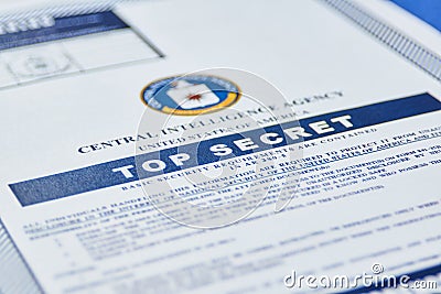 Sheet top secret information Editorial Stock Photo