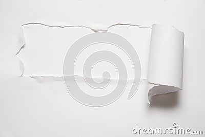 The sheet of torn paper Stock Photo