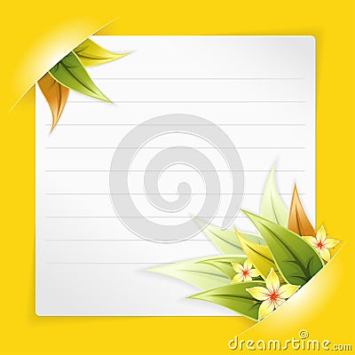 Sheet of white Paper Mounted in Pockets Vector Illustration