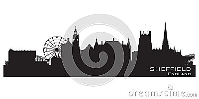 Sheffield, England city skyline. Detailed vector silhouette Vector Illustration