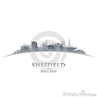 Sheffield England city skyline silhouette white background Vector Illustration