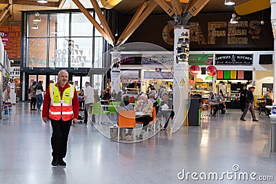 Ood court inside the Moor Market in Sheffield England Editorial Stock Photo
