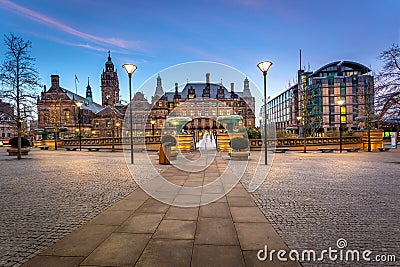 Sheffield Town hall Panoramic view Stock Photo