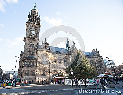 Sheffield Town Hall on Pinstone Street in Sheffield in the UK Editorial Stock Photo