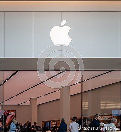 SHEFFIELD, UK - 23RD MARCH 2019: The new Apple iPhone store inside of Meadowhall - Sheffield Editorial Stock Photo