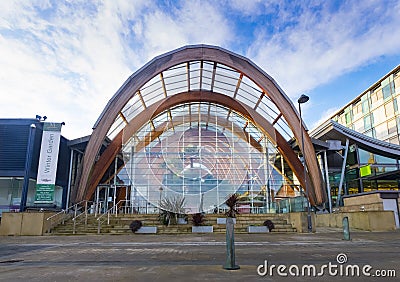 Sheffield winter gardens, a public space at the heart of the city. Editorial Stock Photo