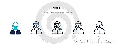 Sheik icon in different style vector illustration. two colored and black sheik vector icons designed in filled, outline, line and Vector Illustration