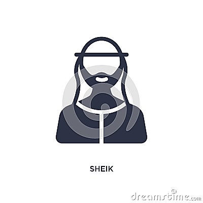 sheik icon on white background. Simple element illustration from desert concept Vector Illustration