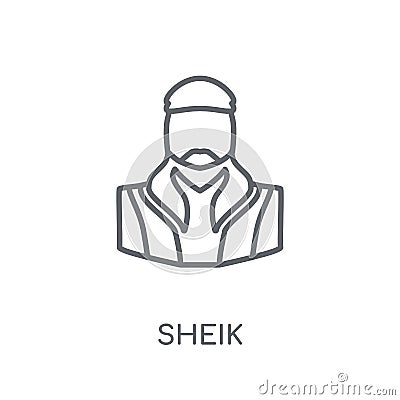 Sheik linear icon. Modern outline Sheik logo concept on white ba Vector Illustration