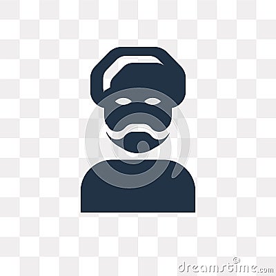 Sheik vector icon isolated on transparent background, Sheik tra Vector Illustration