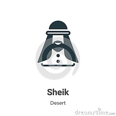 Sheik vector icon on white background. Flat vector sheik icon symbol sign from modern desert collection for mobile concept and web Vector Illustration