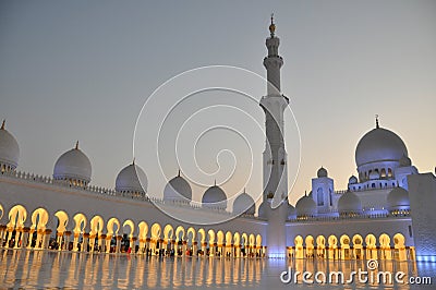 Sheik Zayed Grand Mosque in Abu Dhabi Editorial Stock Photo