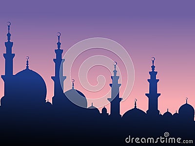 Sheikh mosque United Arab Emirates uae postcard background Muslim Islamic vector illustration Saudi Arabia congratulations card Vector Illustration