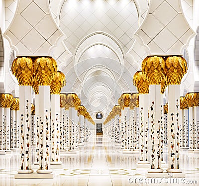 Sheikh Zayed Grand Mosque, Abu Dhabi is the largest in the UAE Stock Photo