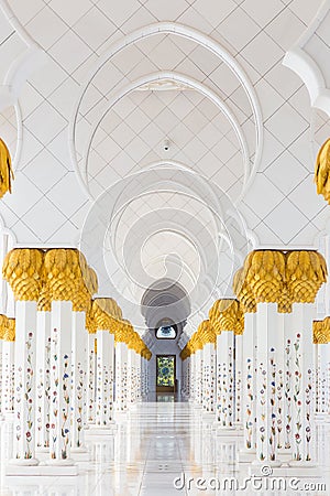 Sheikh Zayed Grand Mosque, Abu Dhabi, United Arab Emirates. Stock Photo