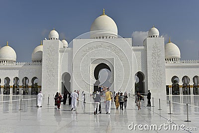 Sheikh Zayed Grand Mosque, Abu Dhabi, United Arab Emirates Editorial Stock Photo