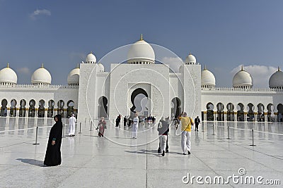 Sheikh Zayed Grand Mosque, Abu Dhabi, United Arab Emirates Editorial Stock Photo