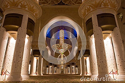 Sheikh zayed mosque in Abu Dhabi, UAE - Interior Stock Photo