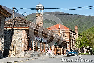 Street view in Sheki town of Azerbaijan Editorial Stock Photo