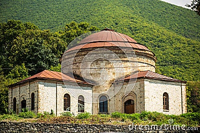 Sheki Tourist Destination in Caucasus Mountains an Albanian Church Editorial Stock Photo