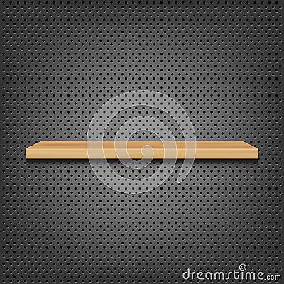 Shelf On Abstract Metal Background Vector Illustration