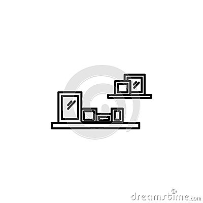 a shelf icon. Element of furniture for mobile concept and web apps. Thin line icon for website design and development, app develo Stock Photo