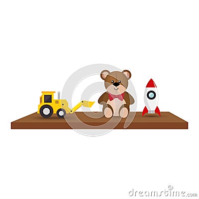Shelf with toys icon Vector Illustration