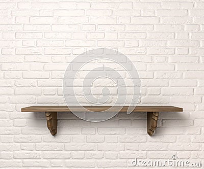 Shelf On A Wall Front Stock Photo