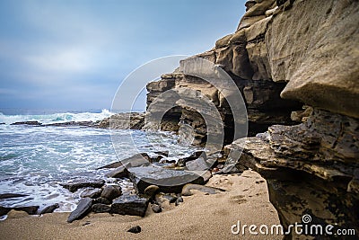 Shell beach waves Stock Photo