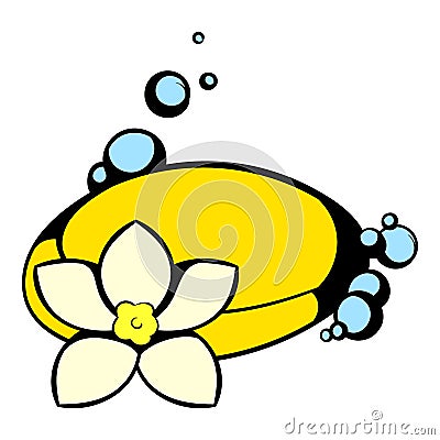 Shell and flower icon, icon cartoon Vector Illustration