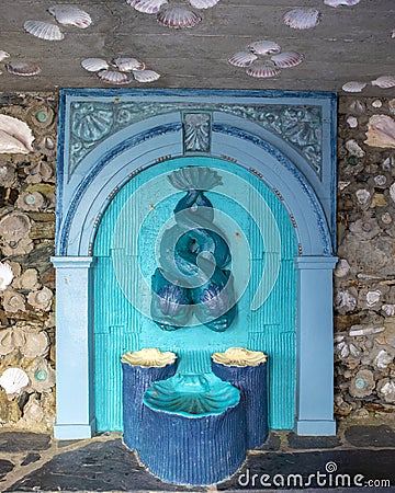 Shell Grotto at Portmeirion in North Wales, UK Editorial Stock Photo