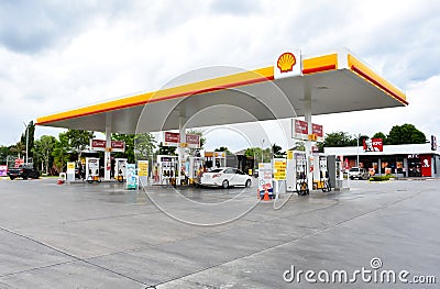 `Shell` petrol station just opened a new service. Editorial Stock Photo