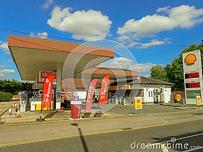 Shell petrol station, Rickmansworth Road, Chorleywood Editorial Stock Photo