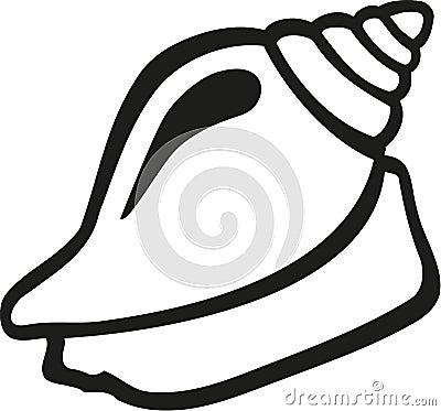 Shell snail contour Vector Illustration