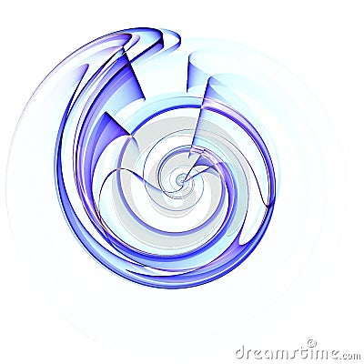 Shell Spiral Pattern in Blue Cartoon Illustration