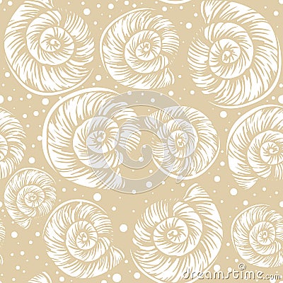 Shell vector seamless pattern Vector Illustration