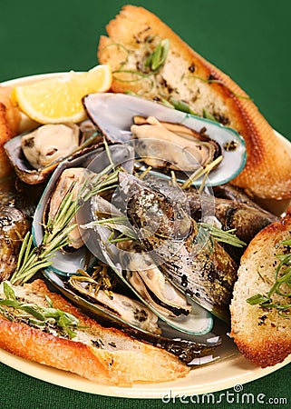 Shellfish soup Stock Photo