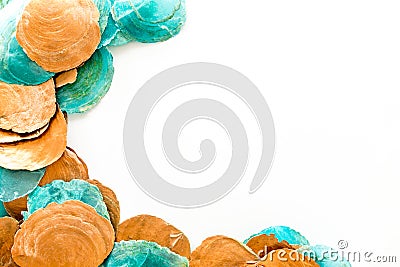 Shells frame on white background top view copyspace Stock Photo